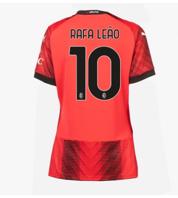 AC Milan Rafael Leao #10 Replika Hjemmebanetrøje Dame 2023-24 Kortærmet